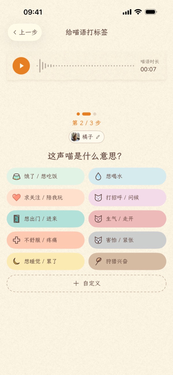 打标签：选择这声喵的意思